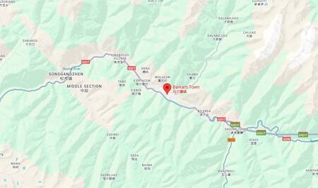 La zona del derrumbe en China.