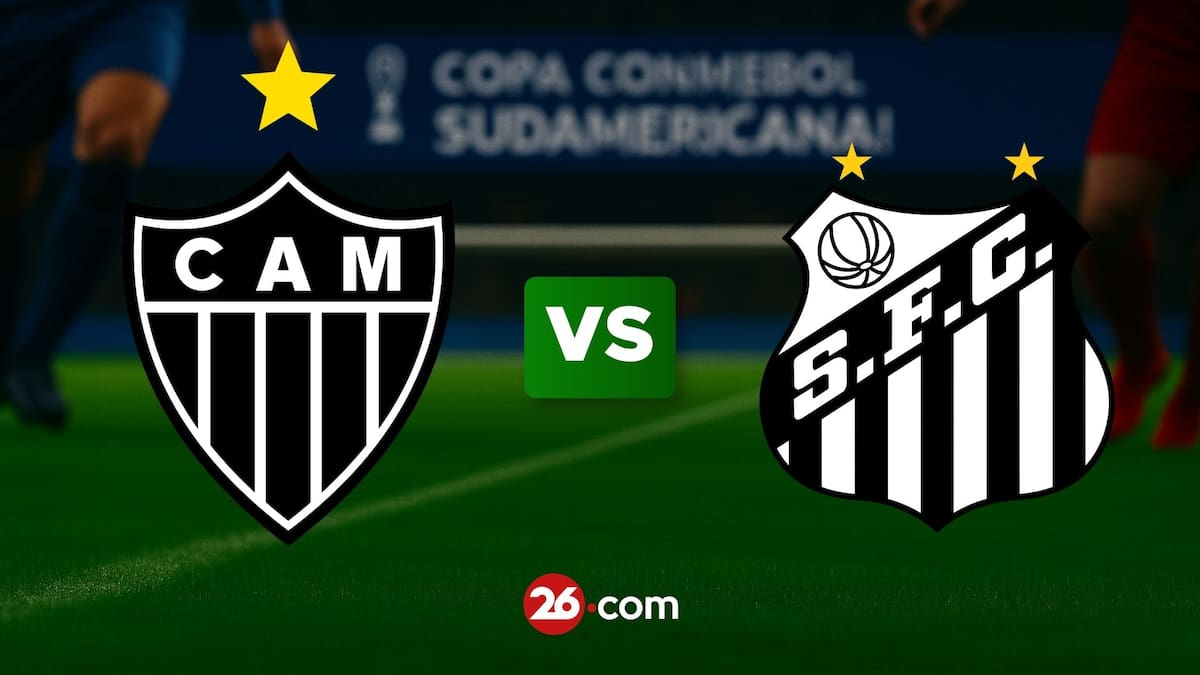 Atlético Mineiro vs Santos por la Copa Sudamericana.