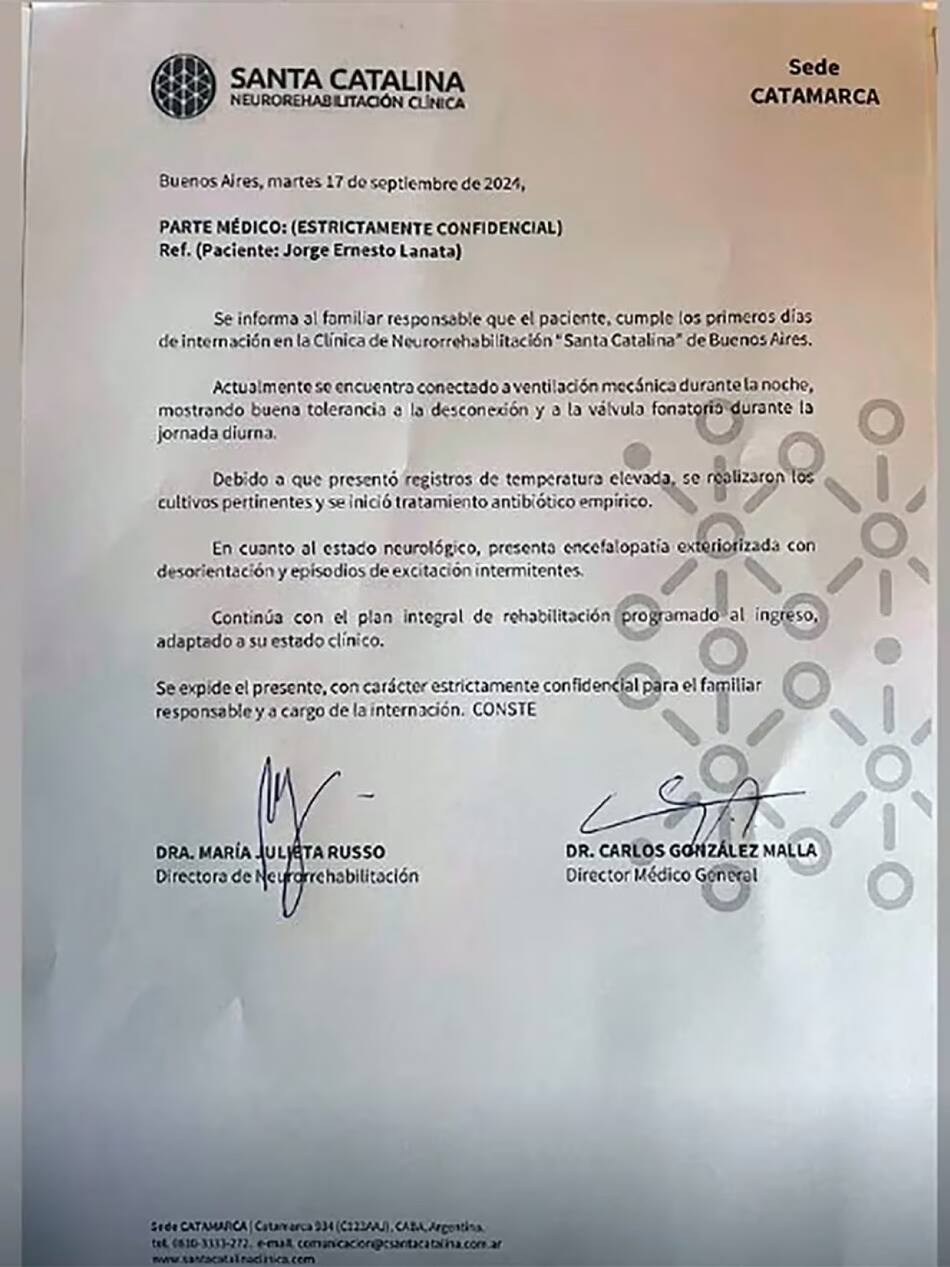 Nuevo parte médico de Jorge Lanata. Foto: redes sociales.