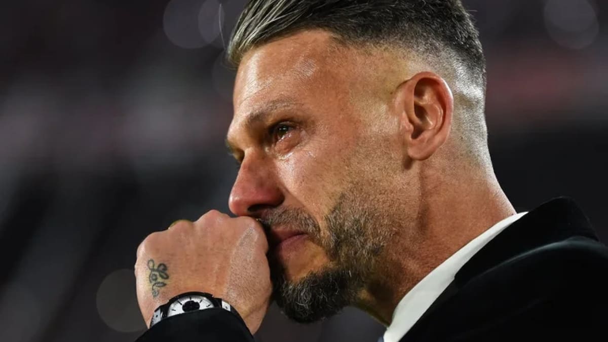 Martín Demichelis en su despedida de River. Foto: NA.