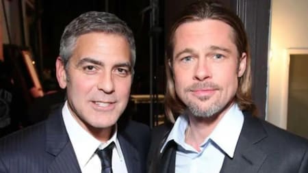 George Clooney y Brad Pitt, foto NA