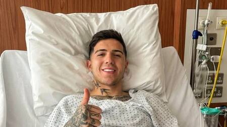 Enzo Fernández desde la clínica. Foto: NA.