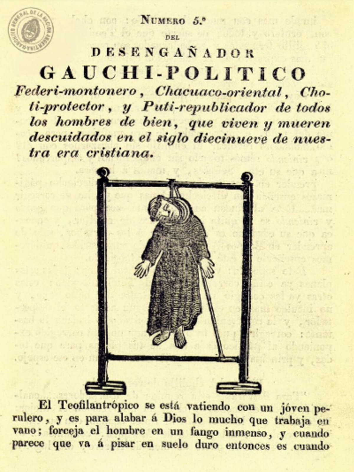 Uno de los periódicos más famosos del fraile, en los que él mismo se personificó en el encabezado del artículo