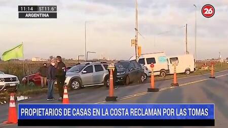 Propietarios de casas en la costa reclaman por las tomas, Canal 26