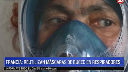Coronavirus en Francia - reutilizan mascaras de buceo en respiradores