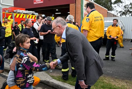 El primer Ministro australiano, Anthony Albanese, en el área de protección en Nueva Gales del Sur. Foto: EFE.