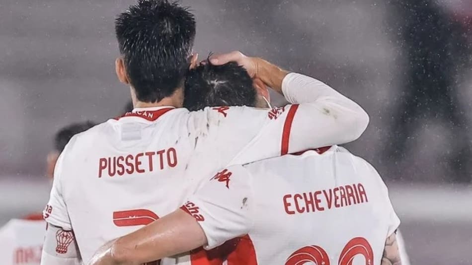 Ignacio Pusetto y Rodrigo Echeverria en Huracán. Foto: NA.