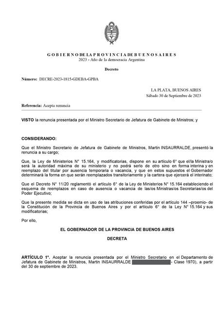 Renuncia Martín Insaurralde