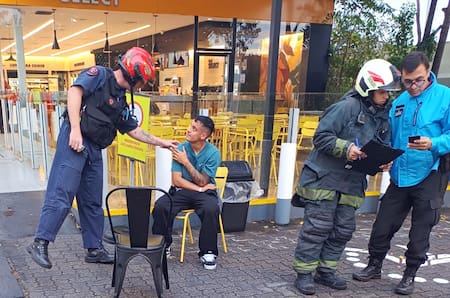 Tiago Palacios luego de chocar su camioneta. Foto: NA.