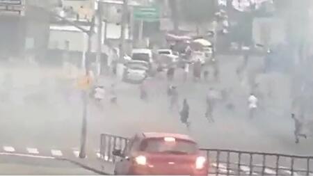 brutal batalla campal entre hinchas de Flamengo y Vasco da Gama, captura video