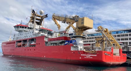 El rompehielos británico Sir David Attenborough cruzó aguas argentinas. Foto: Wikimedia