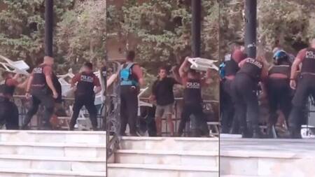 Policía detuvo a una persona a sillazos en Belgrano. Foto: NA.