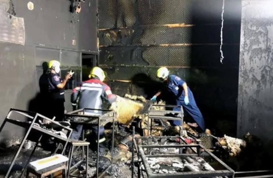 Tailandia incendio boliche. Foto: NA.