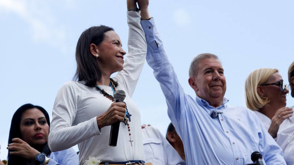 María Corina Machado y Edmundo González Urrutia, líderes de la oposición venezolana. Foto: Reuters