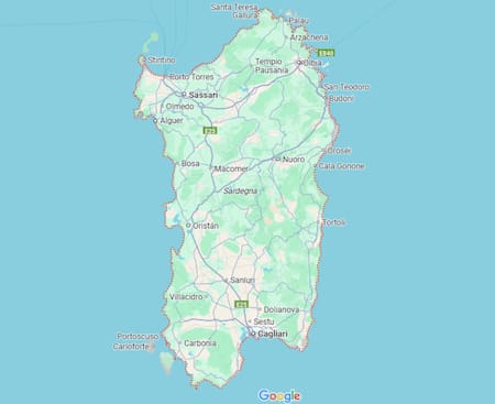 Cerdeña, Italia. Foto: Captura Google Maps.