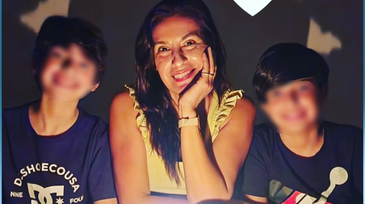 Laura Leguizamón junto a sus dos hijos. Foto: Instagram/laural390