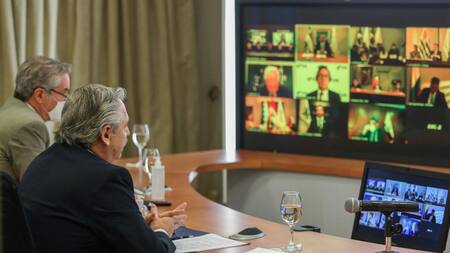 Alberto Fernández, presidente de Argentina, conferencia virtual, Mercosur, NA