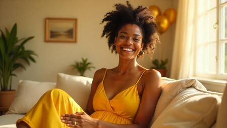 Persona feliz, alegría, contento.