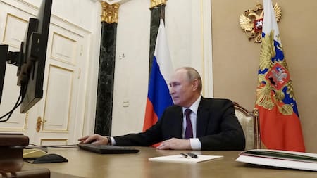 Vladimir Putin votó de manera online en las elecciones regionales de Rusia. Foto: EFE.