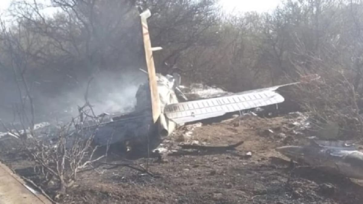 Avioneta accidentada en San Luis. Foto: NA.