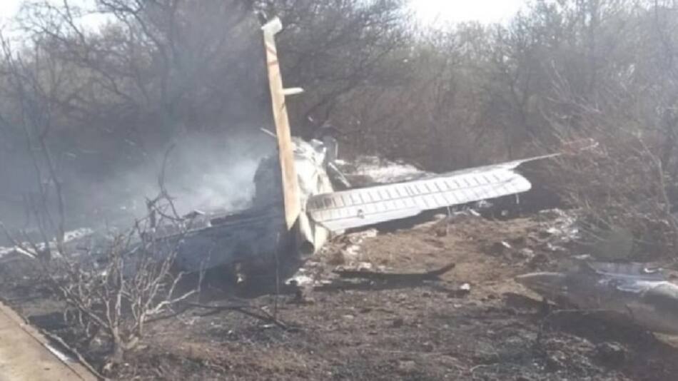Avioneta accidentada en San Luis. Foto: NA.