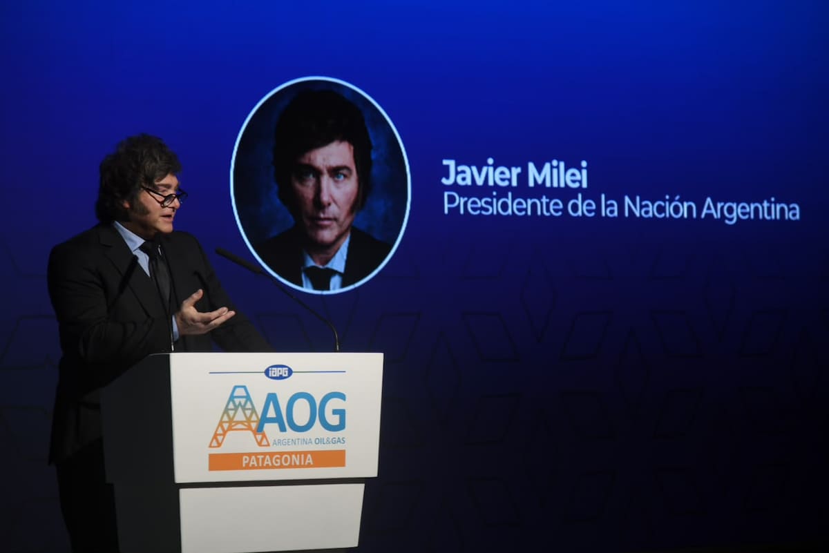 Javier Milei en la Argentina Oil & Gas Expo, en Neuquén.