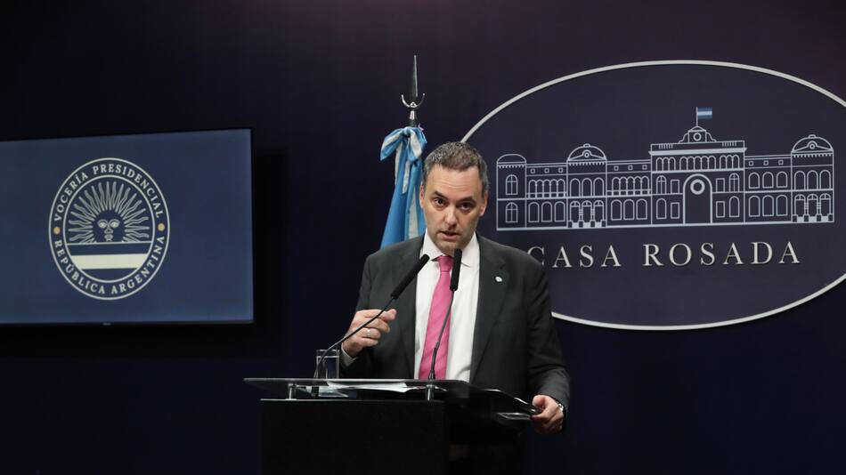 Manuel Adorni, vocero presidencial. Foto: Presidencia.