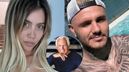 La despedida de Wanda Nara y Mauro Icardi a Giorgio Armani.