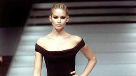 Valeria Mazza junto a Giorgio Armani.