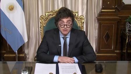 Mensaje de fin de año de Javier Milei. Foto: captura de video