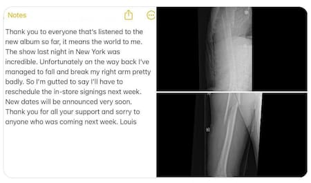 El posteo de Louis Tomlinson. Foto: Twitter@Louis_Tomlinson