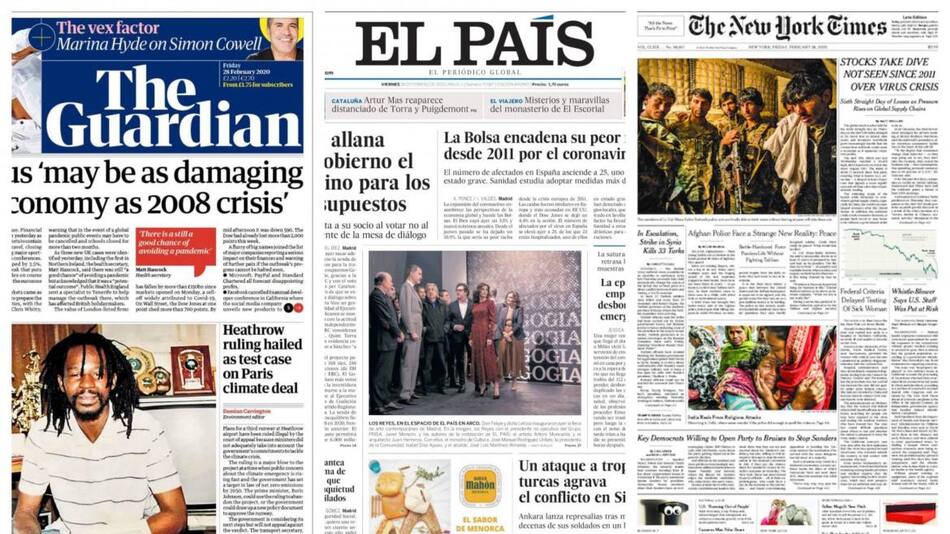 Tapas de diarios, viernes 28 de febrero de 2020