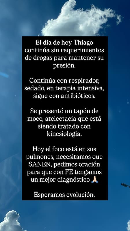El mensaje de Daniela Celis sobre el estado de salud de Thiago Medina.