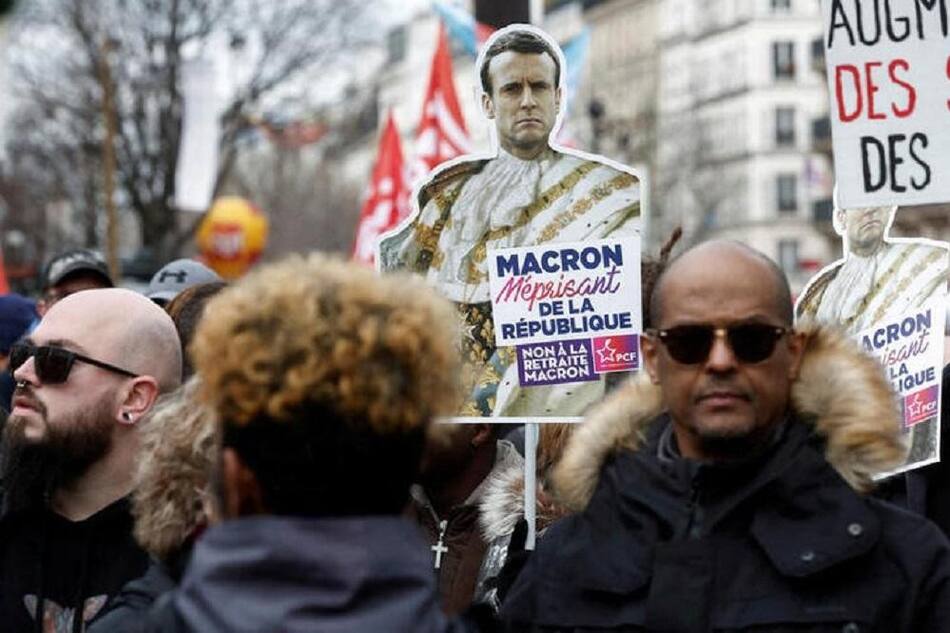 Manifestaciones contra Macron en Francia. Foto: Reuters.