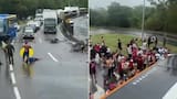 Video: volcó un micro con hinchas del Flamengo que viajaban a Buenos Aires para ver la semifinal de Copa Libertadores con Racing