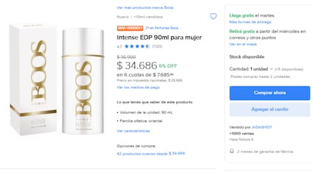 Perfumes nacionales que son dupes de importados. Foto Mercado Libre