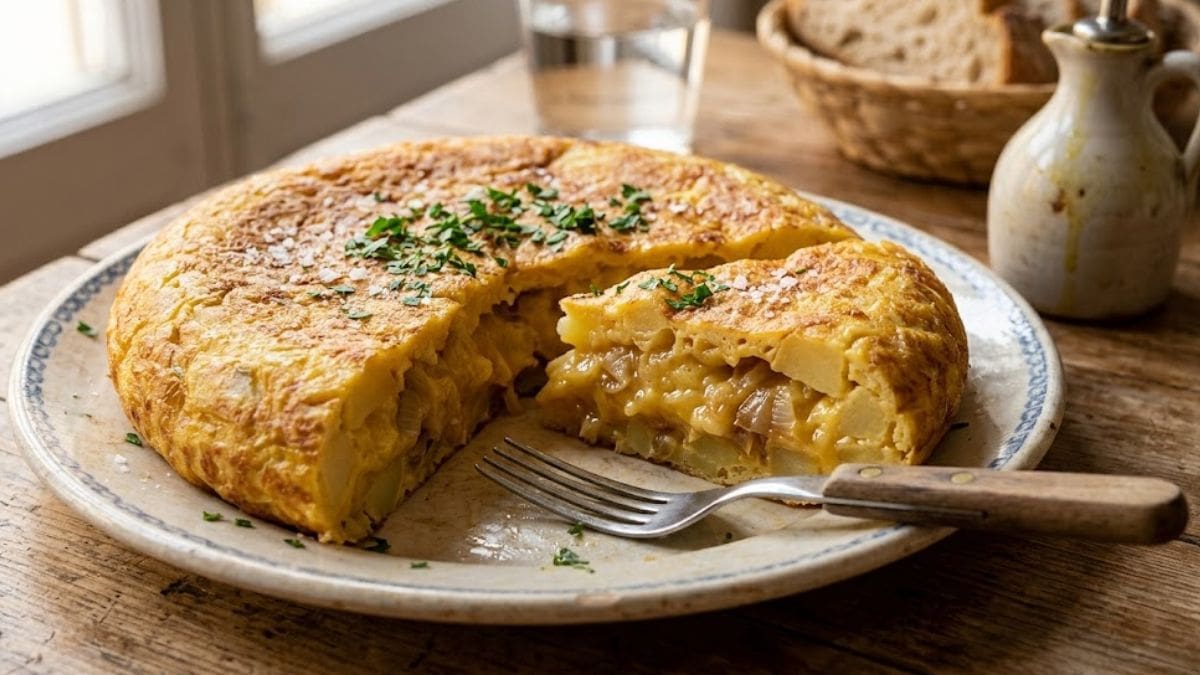 El truco para una tortilla jugosa, pero sin huevo crudo.