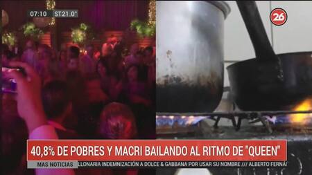 Macri se fue bailando y con 40,8 % de pobreza, Canal 26