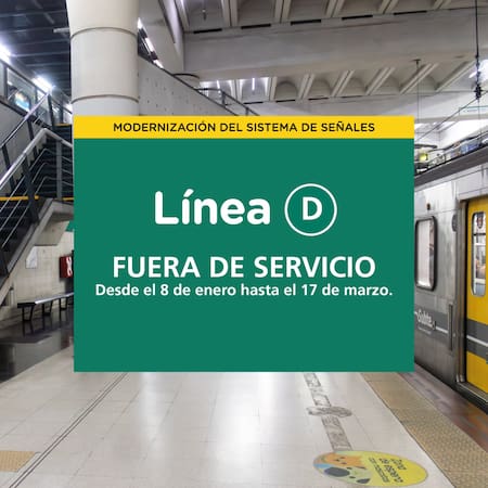 Comunicado de SBASE sobre el subte Línea D. Foto: X @basubte.