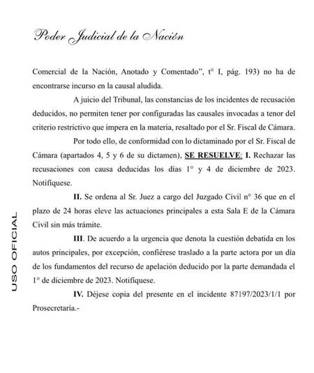 Fallo de la Cámara Civil que rechaza la recusación de la jueza Abrebaya en el caso de las elecciones en Boca.