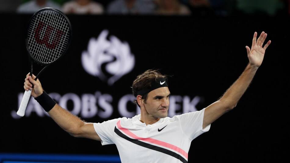 Festejo de Federer en el Abierto de Australia (Reuters)