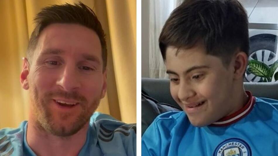 El saludo de Messi a un niño de 12 años. Foto: captura de video.