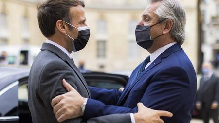 Emmanuel Macron y Alberto Fernández, NA