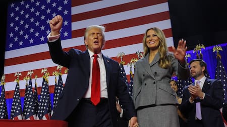 Donald Trump y Melania Trump tras la victoria en las elecciones en Estados Unidos. Foto: Reuters.