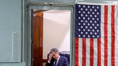 Blinken, tras las reuniones con Israel, mientras se bombardea un convoy de ayuda humanitaria en Gaza. Foto: Reuters.