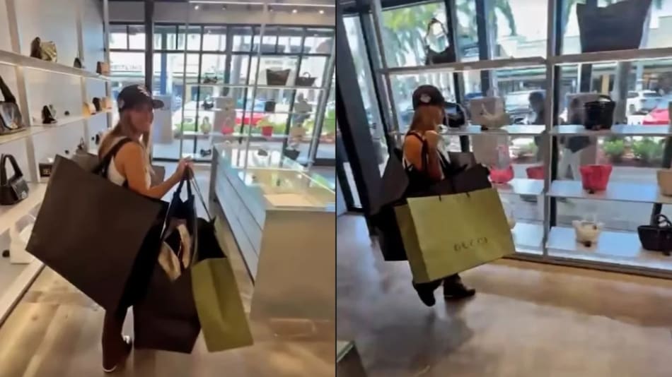La China Suárez de compras en Miami. Foto: captura video