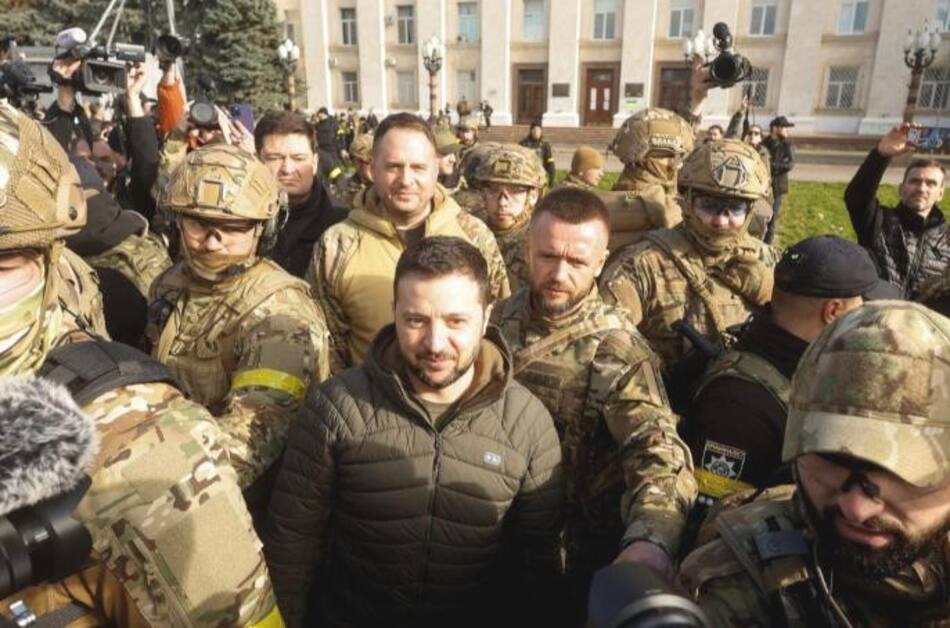 Zelenski en Jersón. Foto: NA.