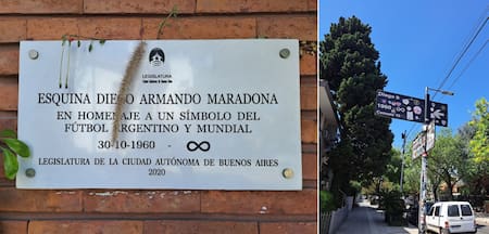 Segurola y Habana, la "Esquina Diego Armando Maradona". Fotos: Google Street View