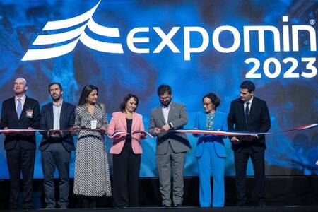 Gabriel Boric en el XVII Congreso Internacional de Expomin 2023. Foto: EFE.