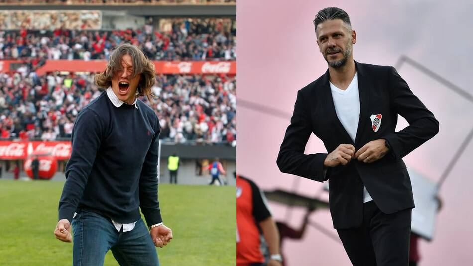 Matias Almeyda y Martín Demichelis. Foto: NA